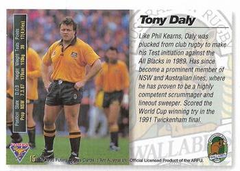 1995 Futera Rugby Union #15 Tony Daly Back